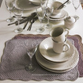 30PCS Embossed Decoration Stoneware Dinnerware Set